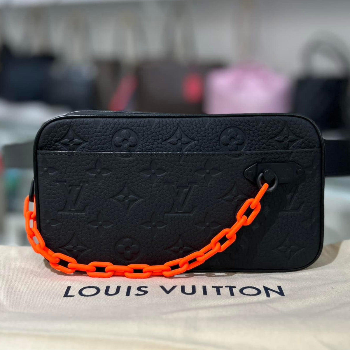 Louis Vuitton x Virgil Abloh Uniformes Solar Ray Soft Pochette Volga Belt Bag - Black Taurillon Monogram Leather