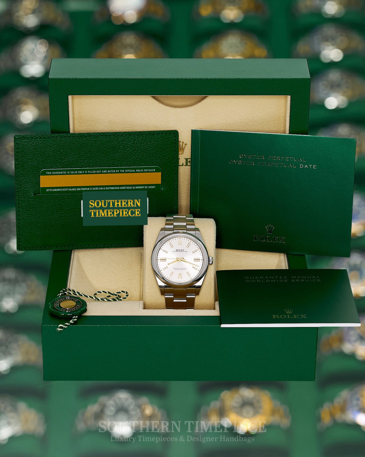 41mm Rolex Oyster Perpetual Silver Stick in Stainless Steel on Oyster (Ref: 124300)(Year: 2020)(Box & Papers) (6823367)