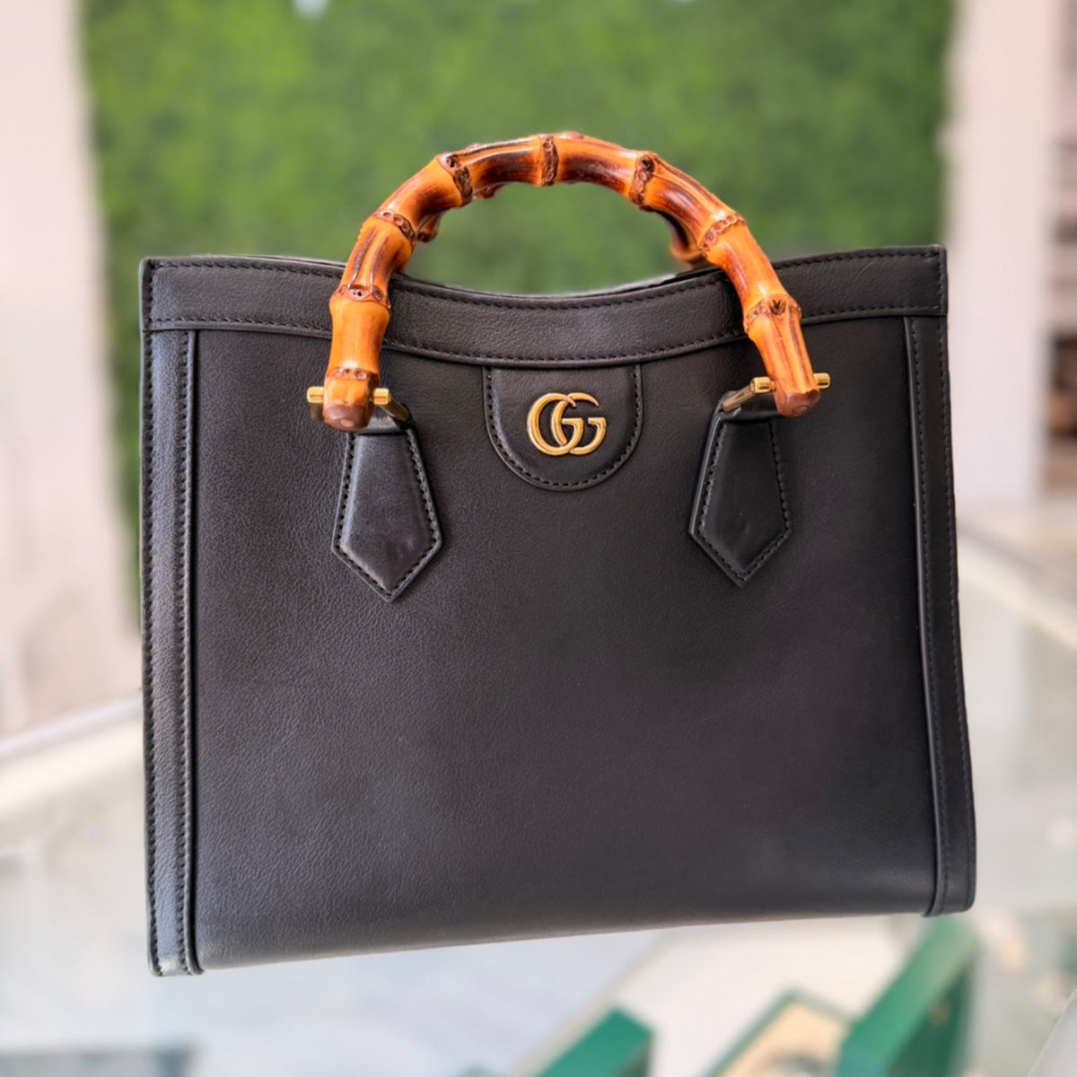 Gucci Diana Medium Tote Bag - Black Leather