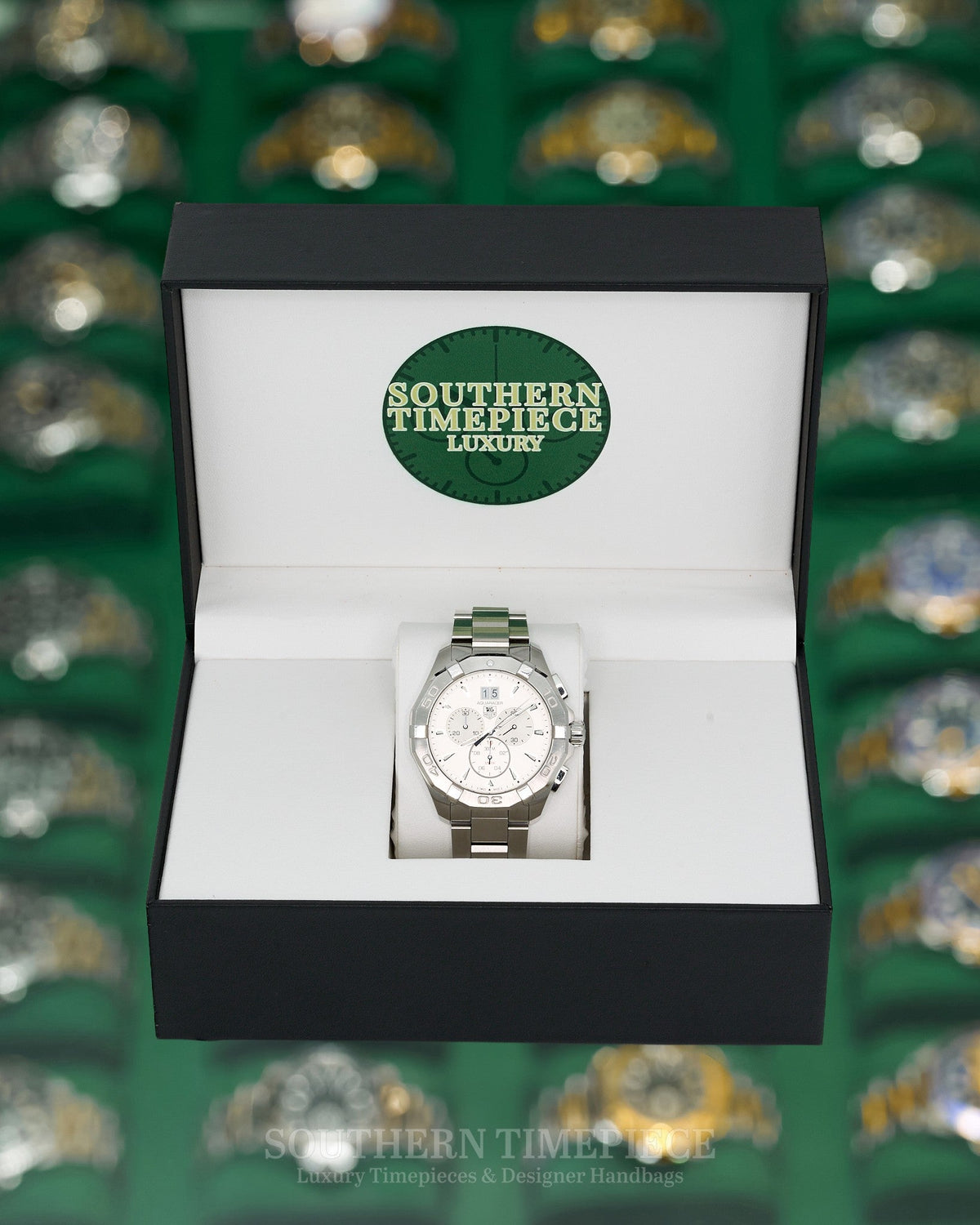 43mm Tag Heuer Aquaracer Chronograph with Silver Dial in Stainless Steel (Ref: CAY1111-0)(Year: 2014-19)