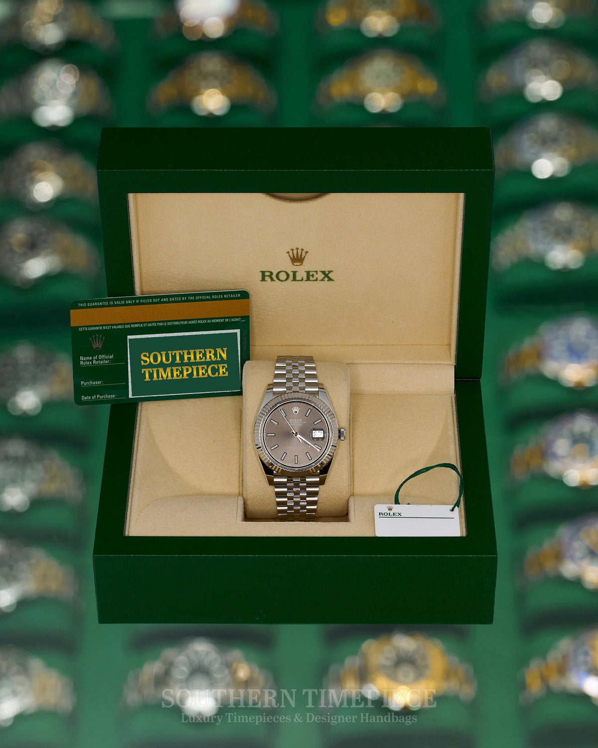 41mm Rolex Datejust with Rhodium Stick Dial in 18kt White Gold & Oystersteel on Jubilee (Ref: 126334)(Year: 2019)(Box & Papers)