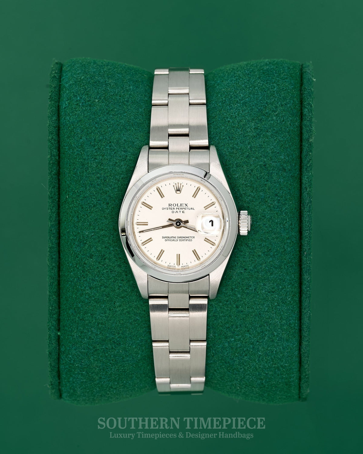 26mm Rolex Datejust with Silver Stick Dial in Stainless Steel on Oyster Bracelet (Ref: 79160)(Year: 2003)