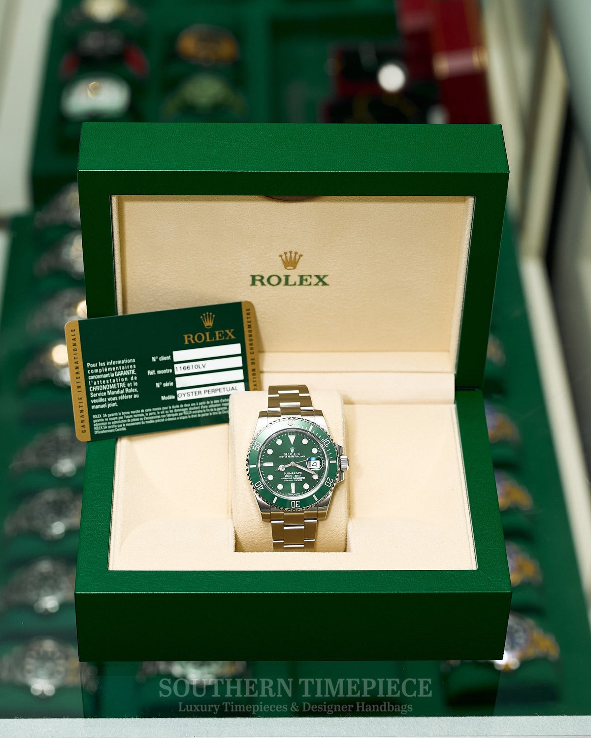 40mm Rolex Submariner "Hulk" in Stainless Steel (Ref: 116610LV)(Year: 2011)(Box & Papers)