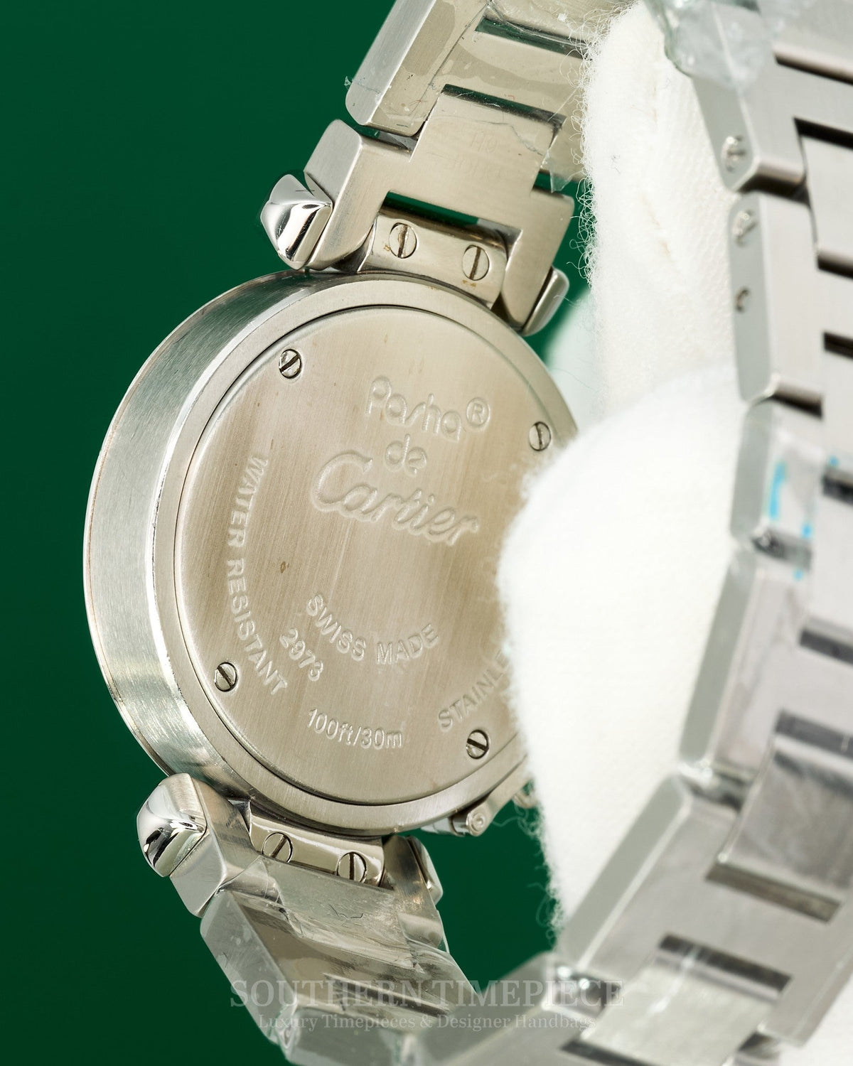 27mm Cartier Pasha Small Size in Stainless Steel with Custom Diamonds (Ref: W3140007)