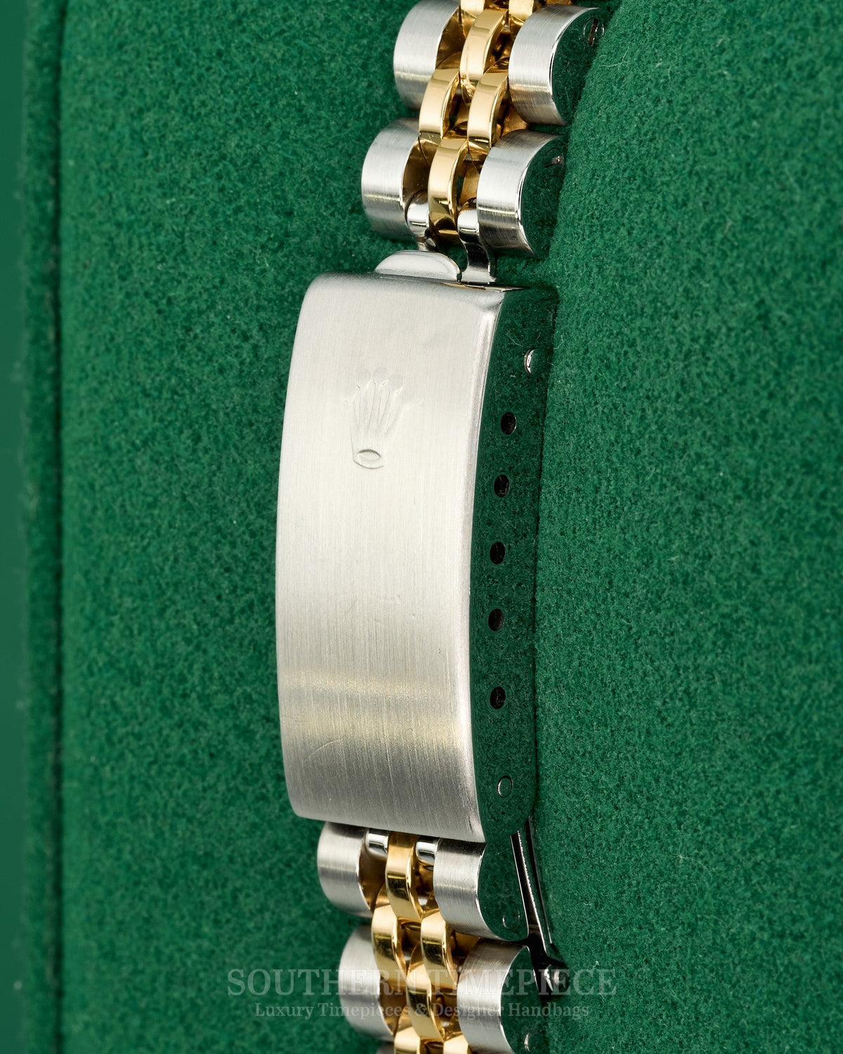 26mm Rolex Datejust with Champagne Tapestry Dial in 18kt Yellow Gold and Stainless on Jubilee (Ref: 69173)(Year: 1991)