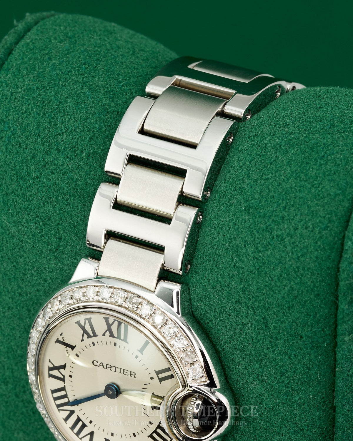 28mm Cartier Ballon Bleu Small in Stainless Steel with Custom Diamonds (Ref: W69010Z4)(Year: 2000's-2010's)