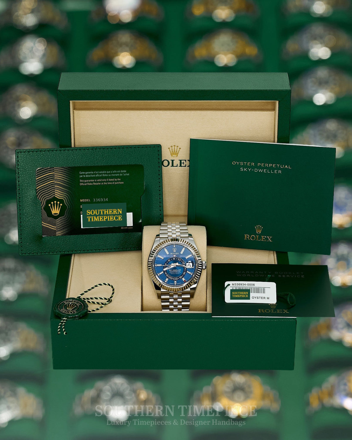Brand New 2026 42mm Rolex Sky-Dweller with Blue Dial in 18kt White Gold & Oystersteel on Jubilee (Ref: 336934)(Year: 2026)(Box & Papers)