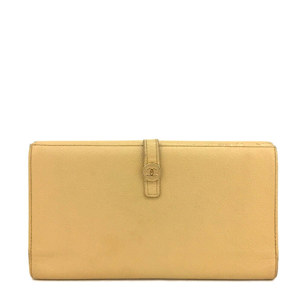 Chanel Sevruga Long Continental Wallet - Beige Calfskin Leather