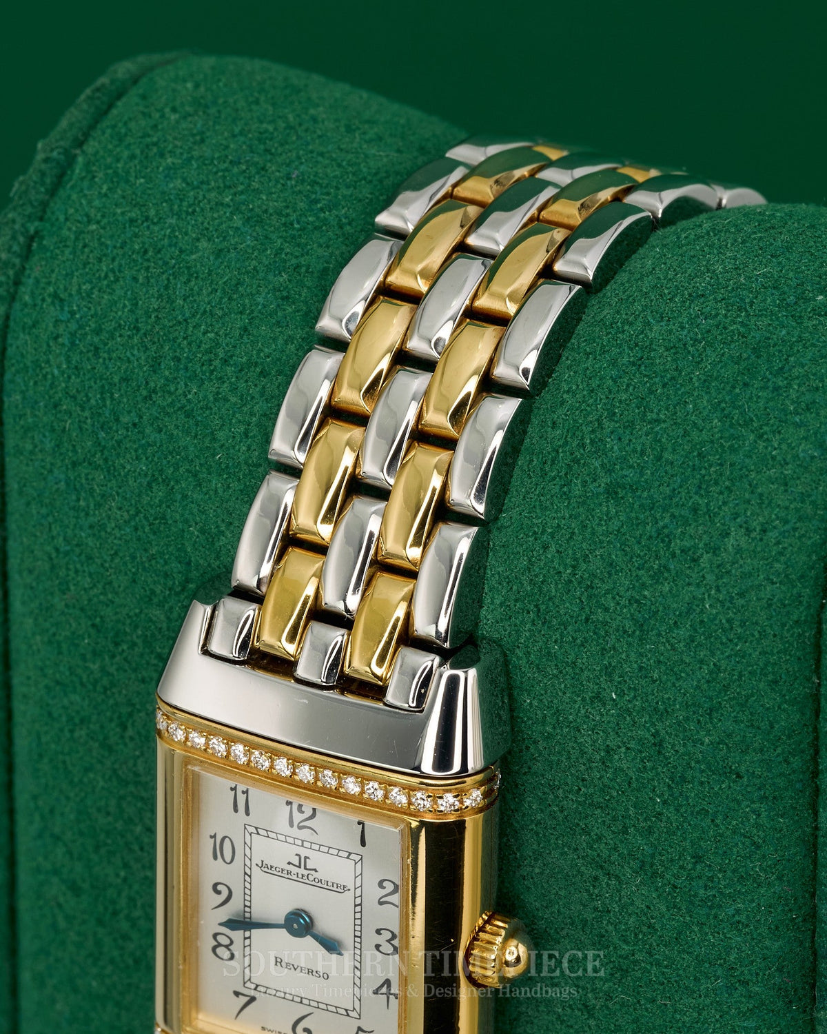33.2x20.7mm Jaeger Le-Coultre Reverso Florale in 18kt Yellow Gold and Steel with Factory Diamonds (Ref: Q2655120)