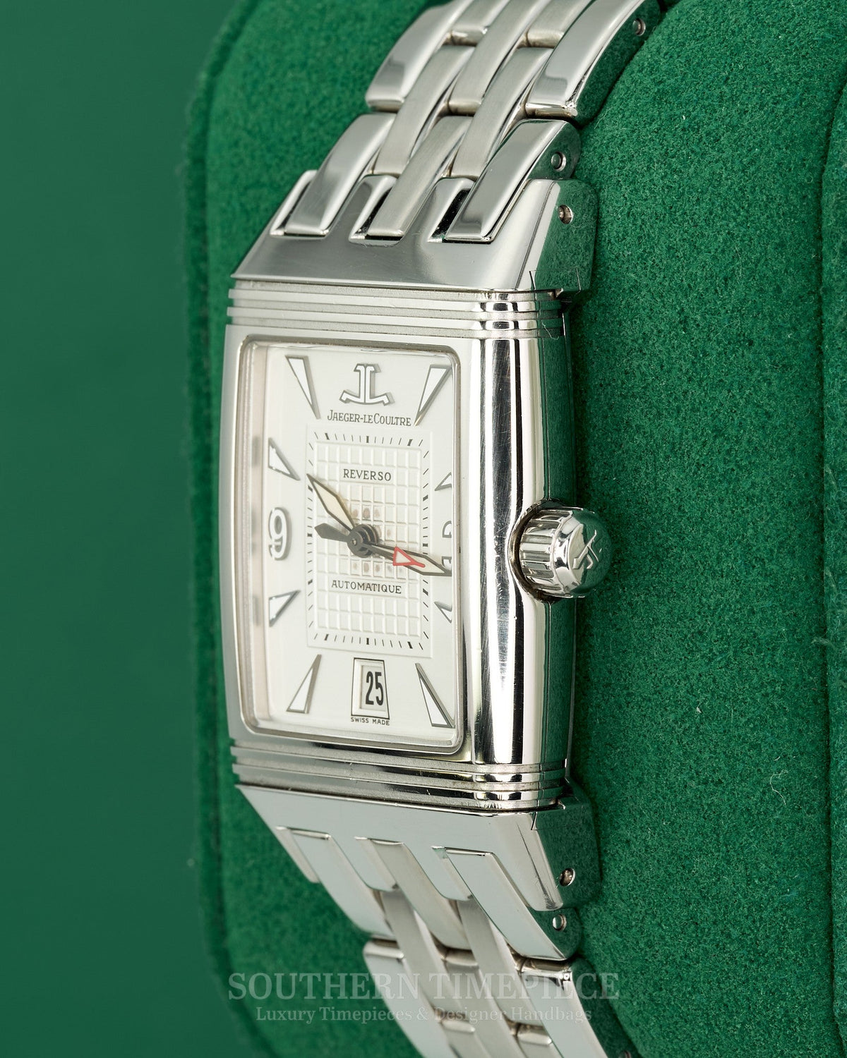 43x27mm Jaeger LeCoultre Gran Sport Reverso in Stainless Steel with White Dial (Ref: Q2908101)(Year: 2003)(Box & Papers)