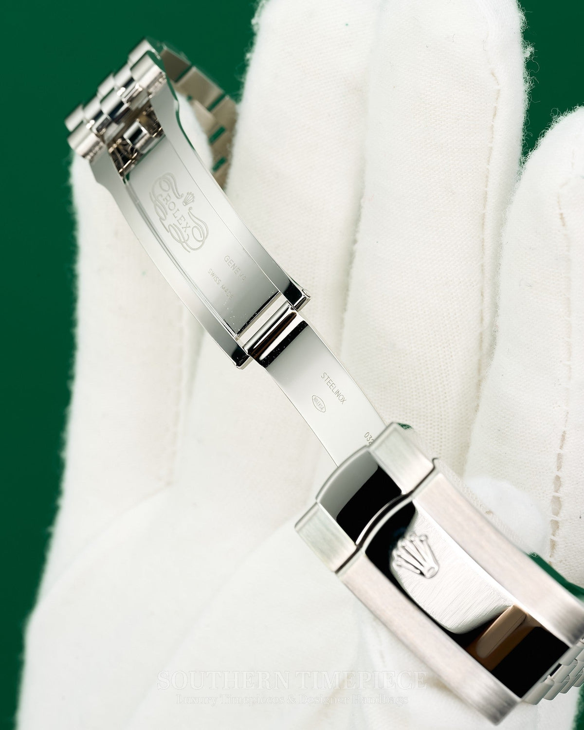 36mm Rolex Datejust with Mint Green Stick Dial in Stainless Steel on Jubilee (Ref: 126200)(Year: 2024)(Box & Papers)