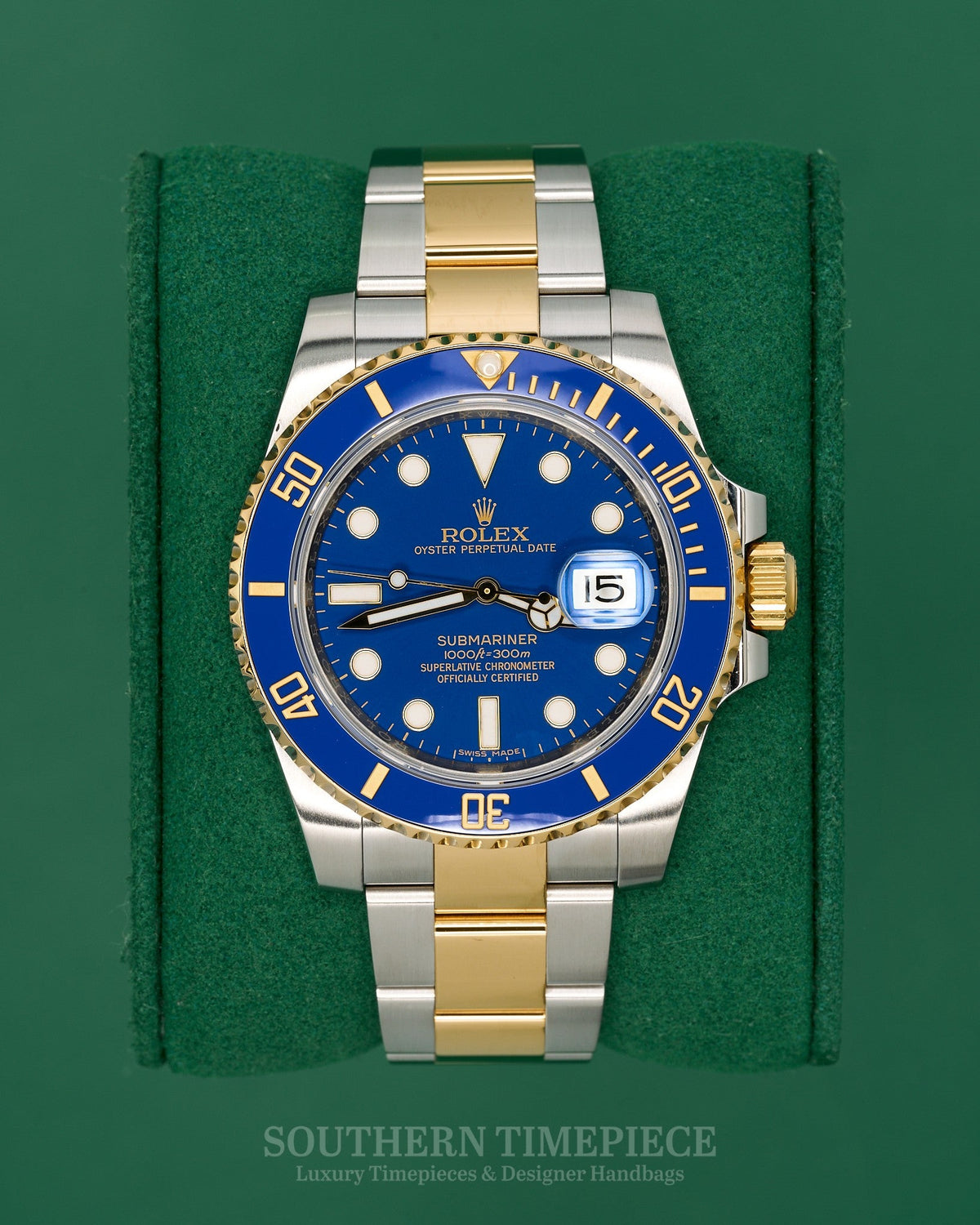 40mm Rolex Submariner Date "Bluesy" in 18kt Yellow Gold & Oystersteel (Ref: 116613LB)(Year: 2017)(Box & Papers) (Y969500)