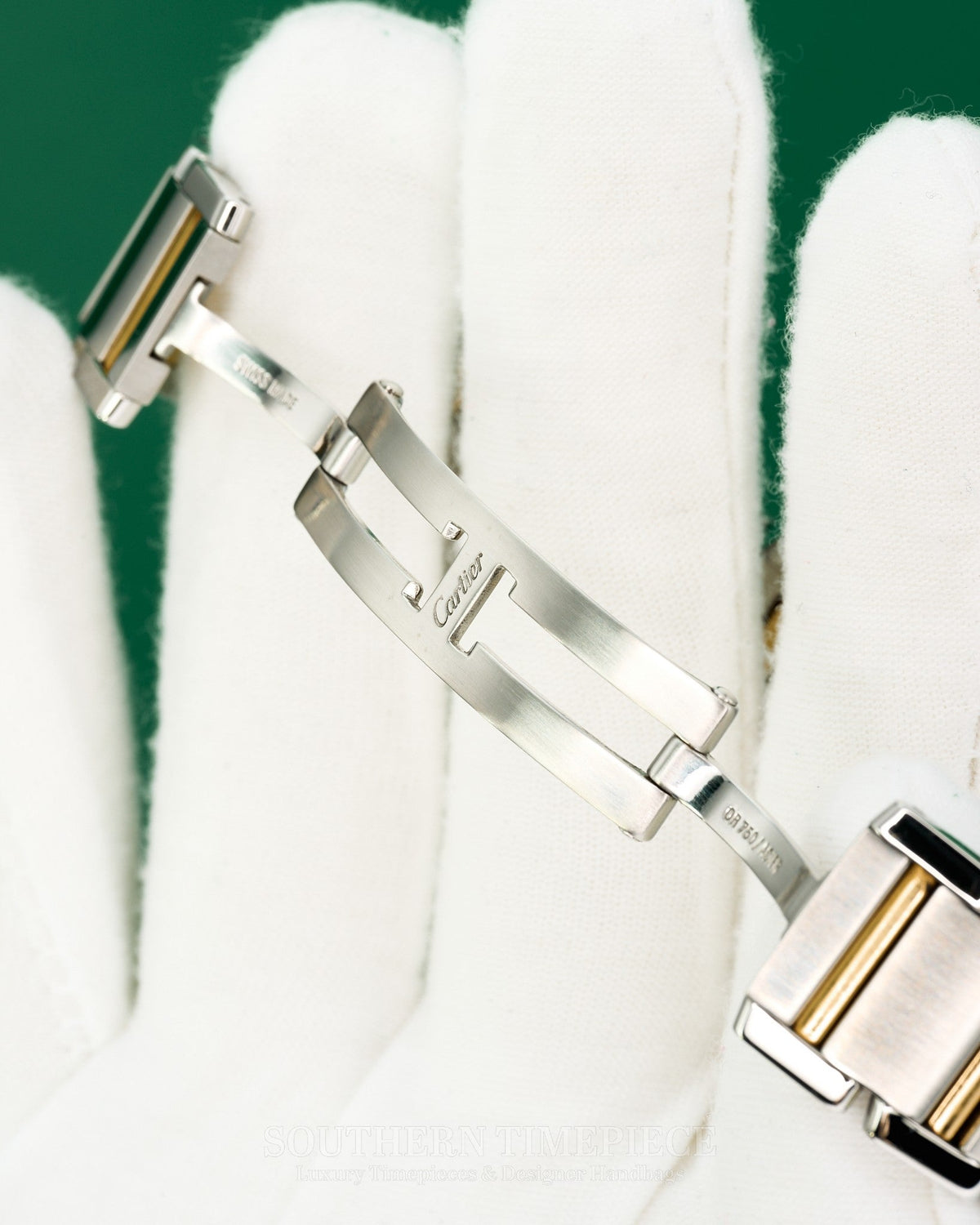32mm Cartier Tank Francaise Medium in 18kt Yellow Gold and Stainless with Custom Diamonds (Ref: W51012Q4)(Year: 2000's-2010's)
