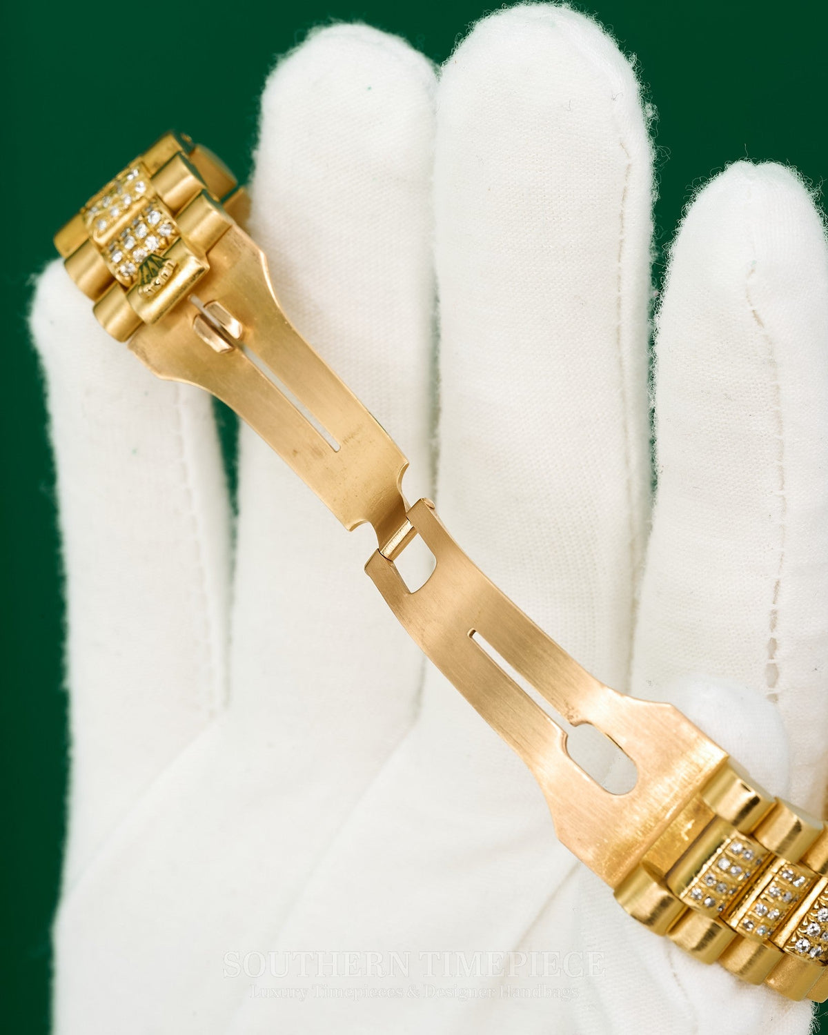 36mm Rolex Day-Date "President" in Solid 18kt Yellow Gold with Custom Natural Diamonds (Ref: 18038)(Year: 1986)(Box & Appraisal)