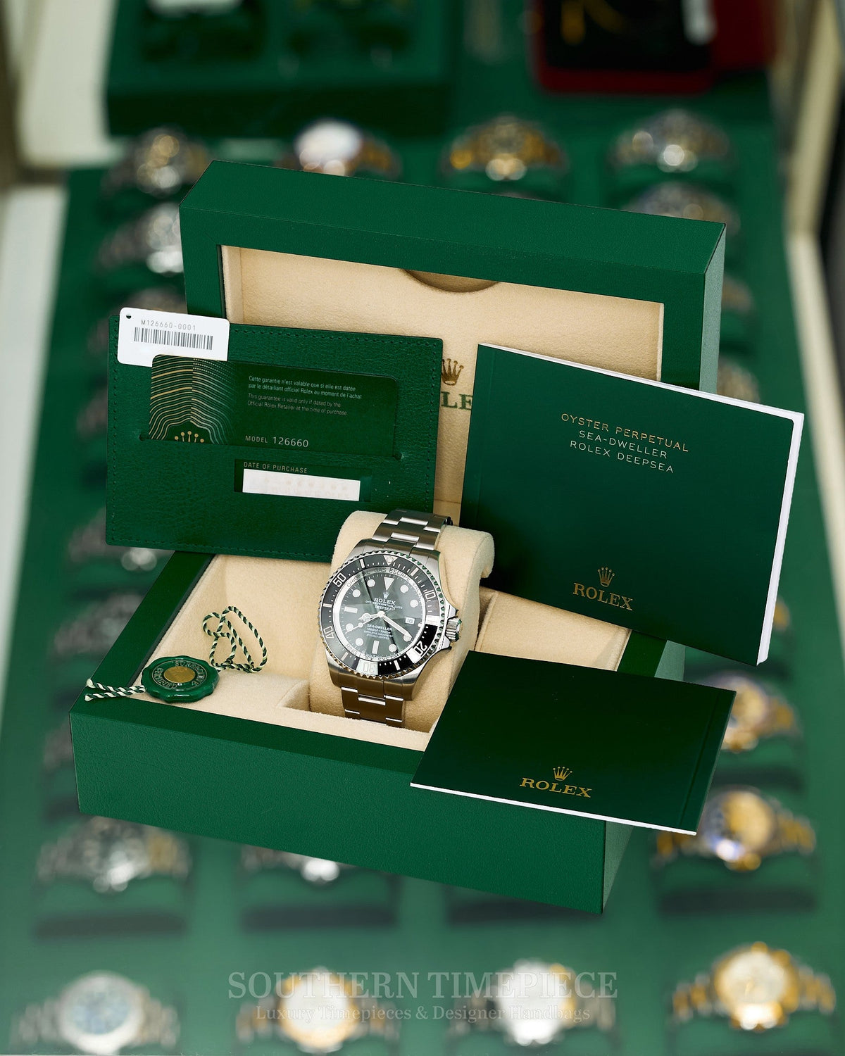 44mm Rolex Deepsea Sea-Dweller in Stainless Steel with Black Dial and Bezel (Ref: 126660)(Year: 2020)(Box & Papers)