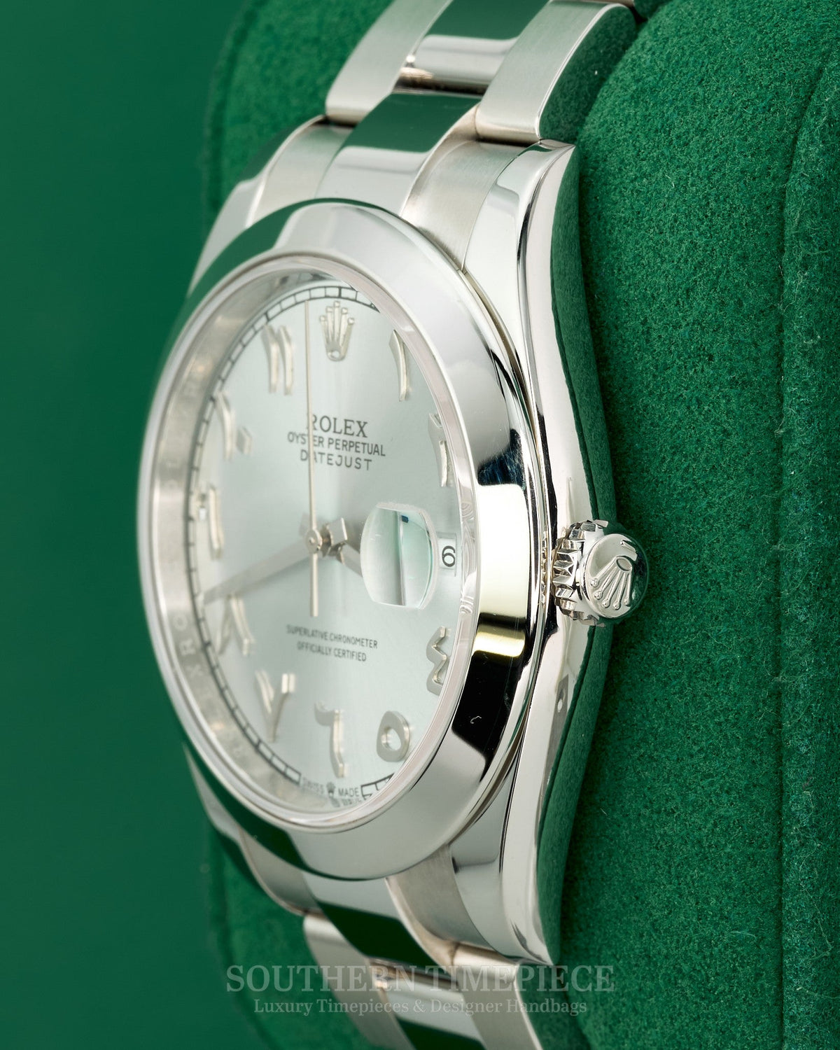 41mm Rolex Datejust with a Custom Ice Blue Arabic Dial on Oyster Bracelet (Ref: 126300)(Year: 2016+)(Box)