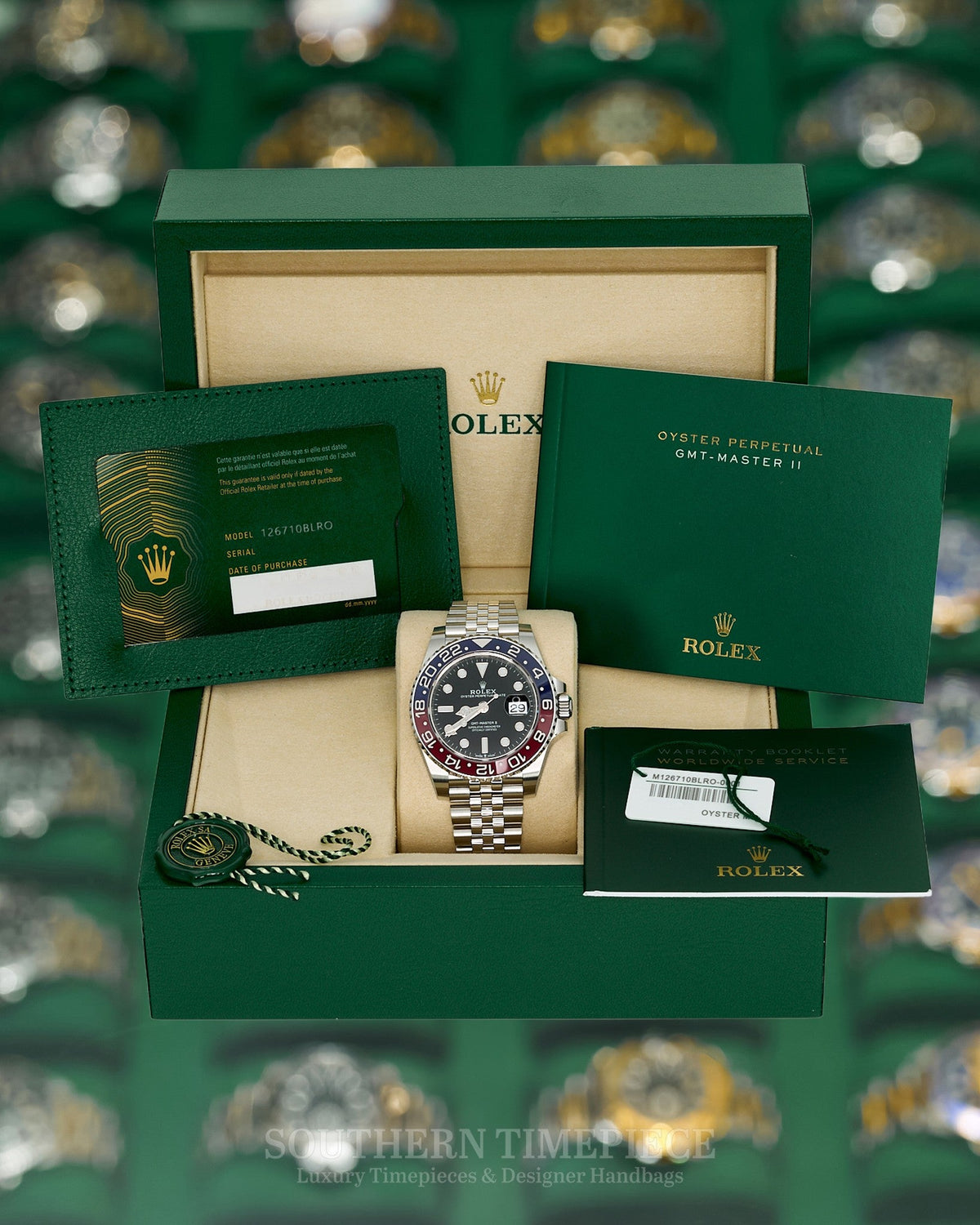 Brand New 2026 Rolex GMT-Master II "Pepsi" in Stainless Steel on Jubilee (Ref: 126710BLRO)(Year: 2026)(Box & Papers)
