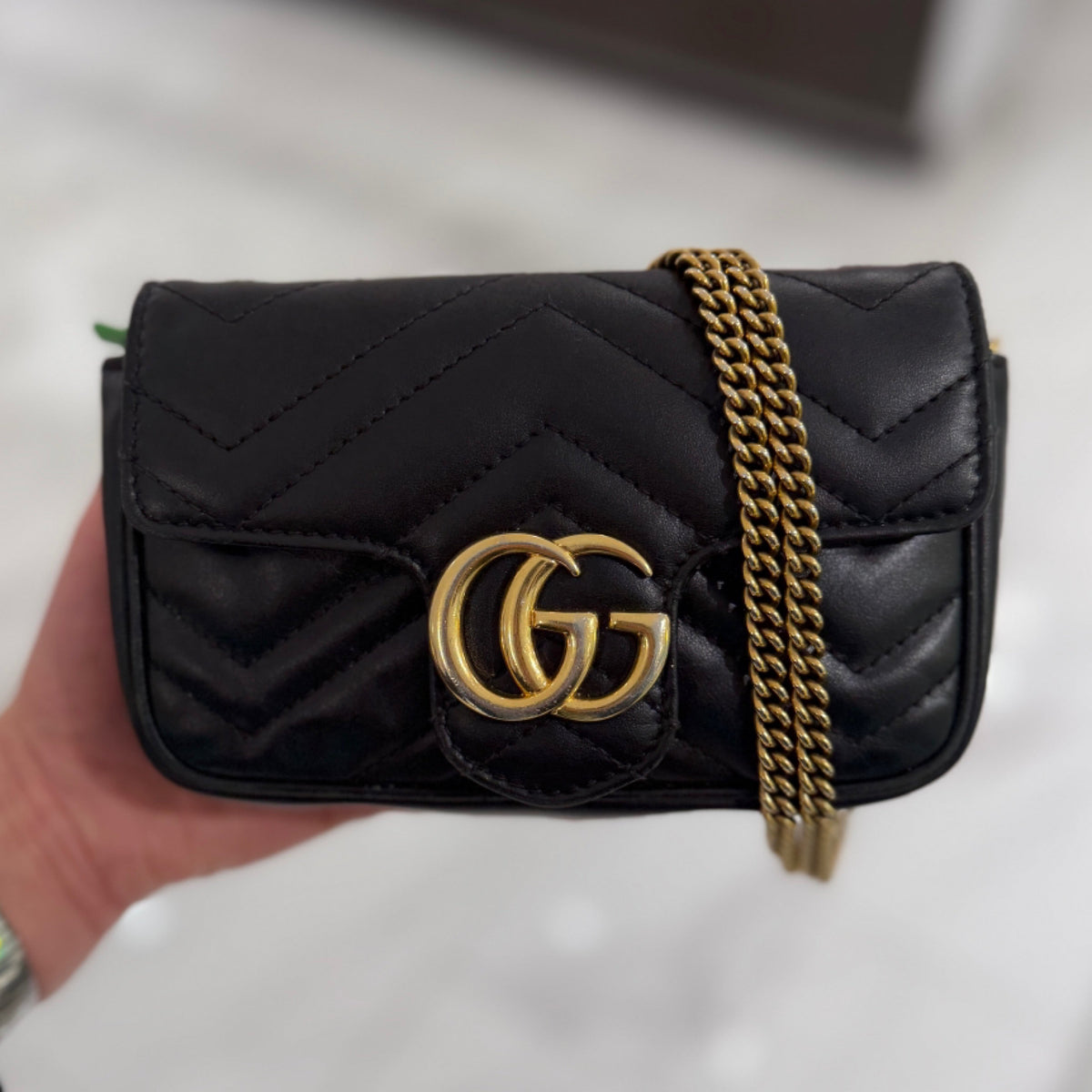 Gucci GG Marmont Mini Shoulder Bag - Black Leather