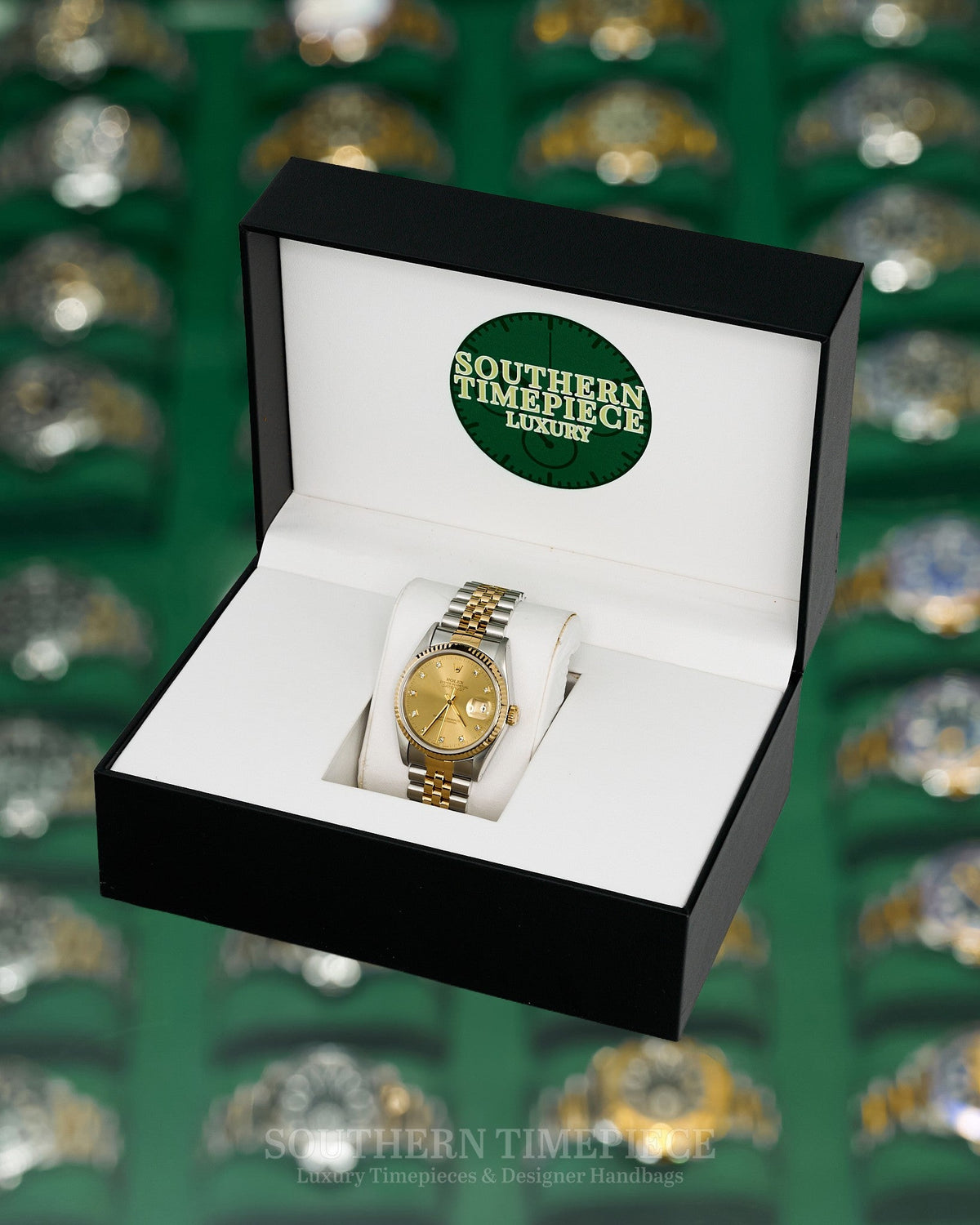 36mm Rolex Datejust with Factory Champagne Diamond Dial in 18kt Yellow Gold & Stainless on Jubilee (Ref: 16233)(Year: 1991)