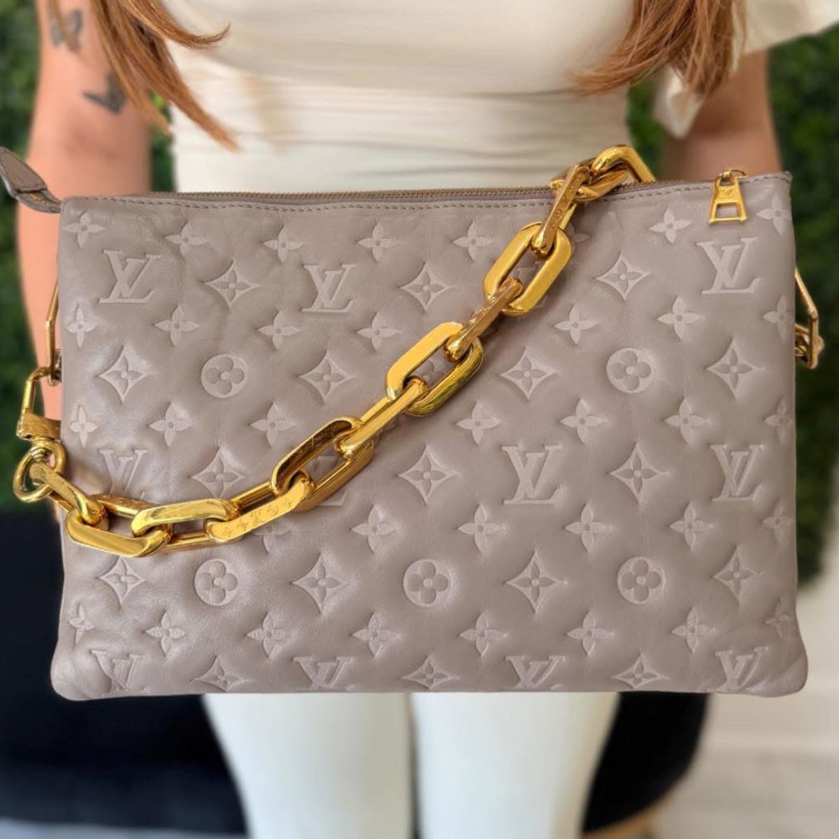 Louis Vuitton Coussin PM - Gris Lambskin Leather & Gold Hardware