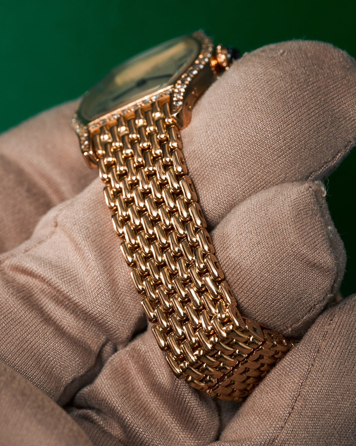 25mm Cartier Tortue Watch Small Model in Solid 18kt Yellow Gold with Factory Diamonds *RARE* (Ref: 82724877)(Year: ~1980's-1990's)(Box)