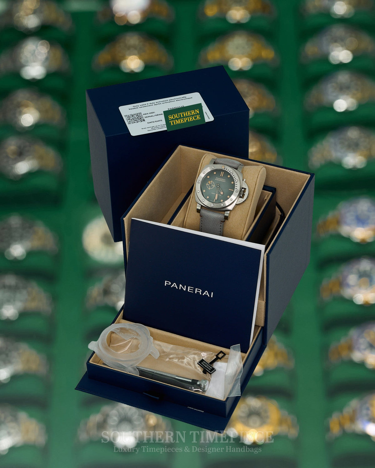 44mm Panerai Submersible Navy Seals Edition in Stainless Steel on Grey Strap (Ref: PAM01518)(Year: 2024)(Box & Papers)