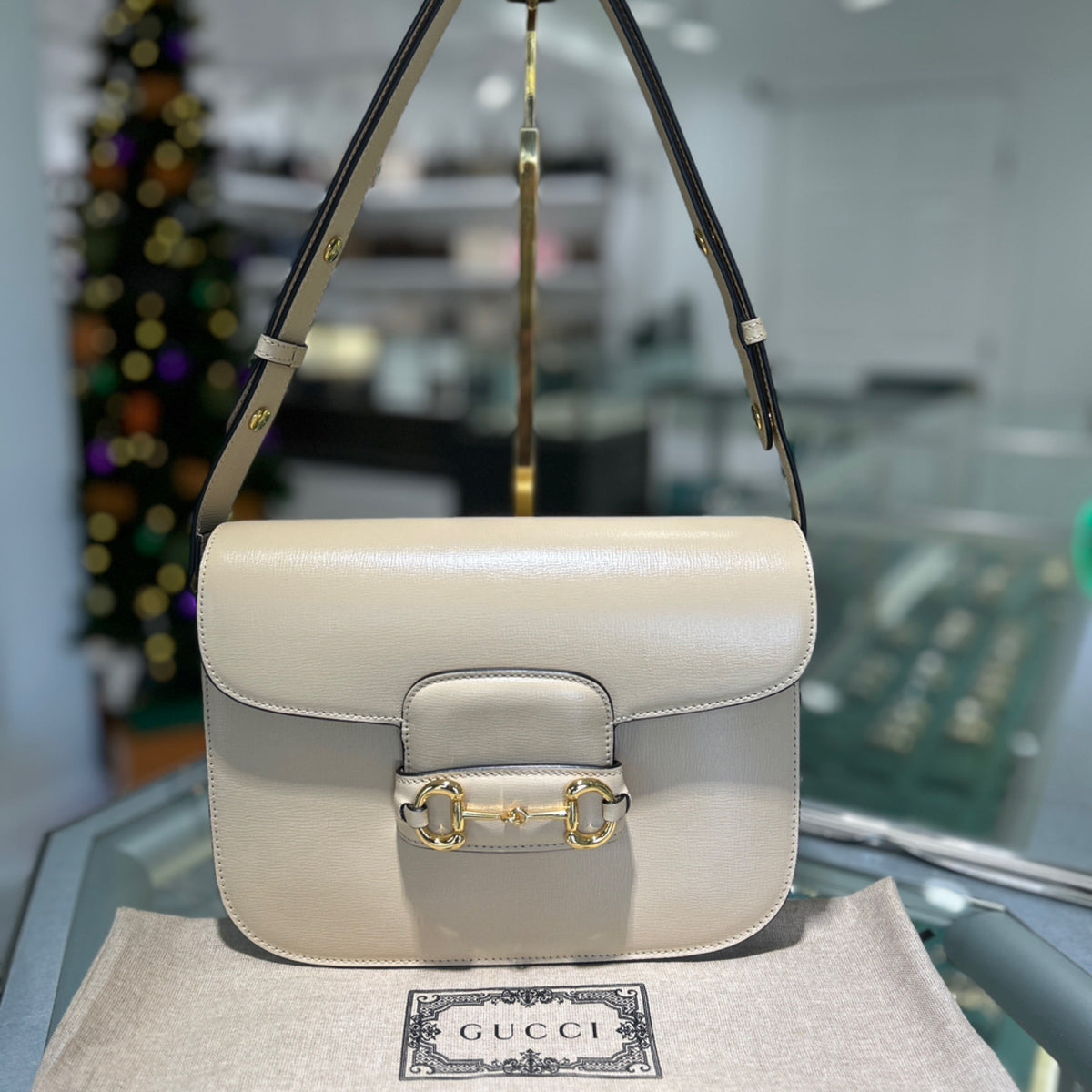 Gucci Horsebit 1955 Medium Shoulder Bag - Bubble Tea Azalea Calfskin Leather