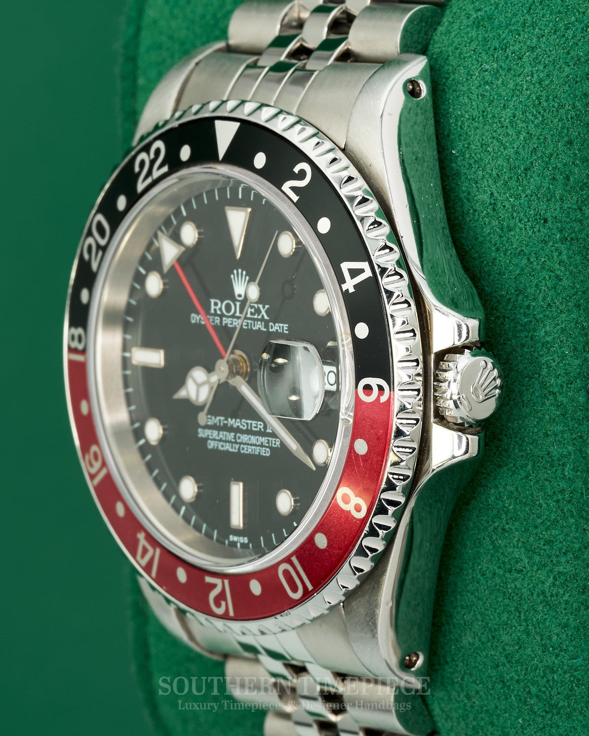 40mm Rolex GMT-Master II "Coke" in Stainless Steel with Red & Black Bezel (Ref: 16710)(Year: 1998)(Box & Appraisal)