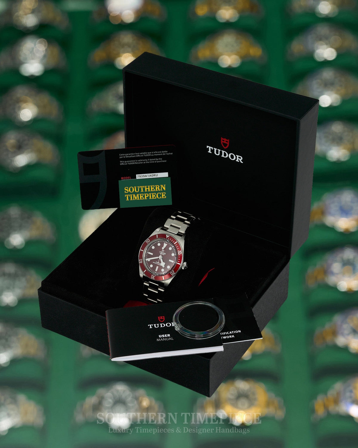 39mm Tudor Black Bay 58 Burgundy in Stainless Steel on Oyster Bracelet (Ref: 7939A1A0RU)(Year: 2025)(Box & Papers)