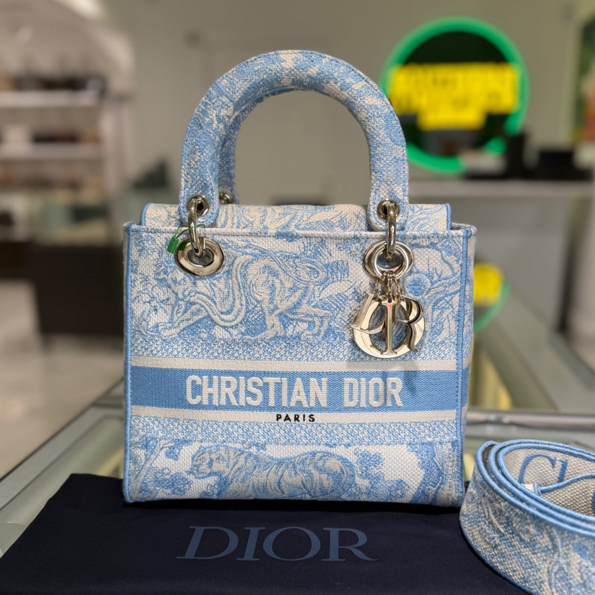 Christian Dior Lady D-Lite Bag - Blue Toile de Jouy