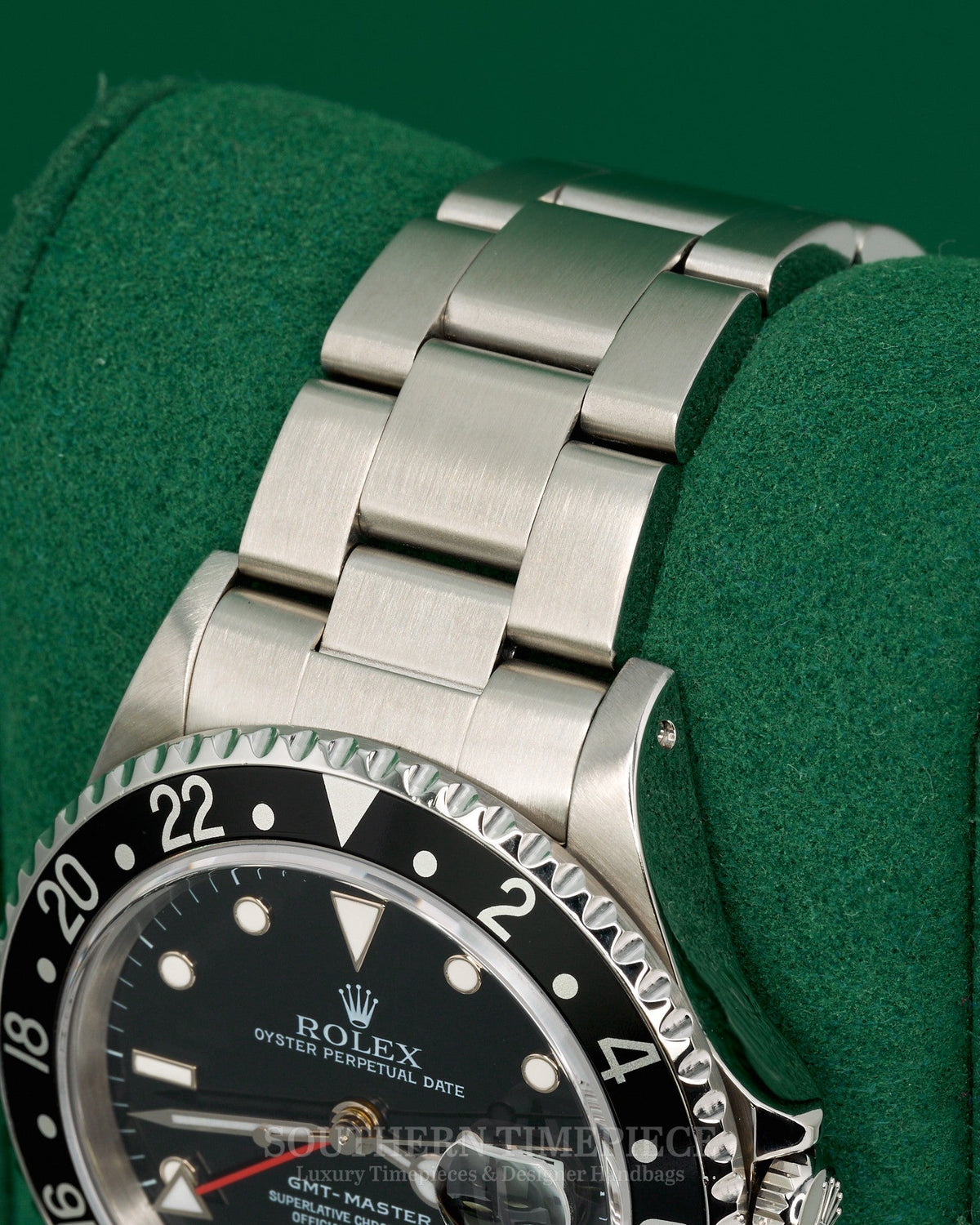 40mm Rolex GMT-Master II with Black Dial and Bezel in Stainless Steel on Oyster (Ref: 16710N)(Year: 1997)(RSC Service Card)