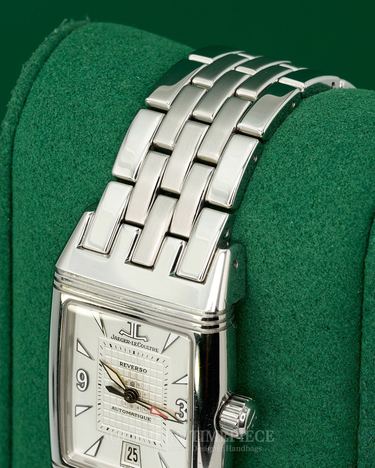 43x27mm Jaeger LeCoultre Gran Sport Reverso in Stainless Steel with White Dial (Ref: Q2908101)(Year: 2003)(Box & Papers)