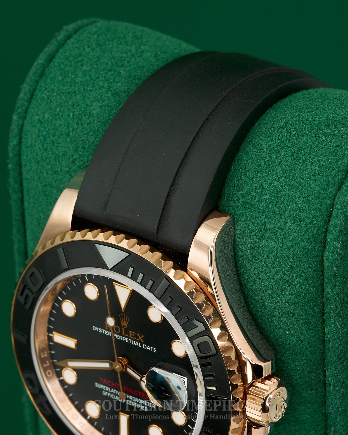 40mm Rolex Yacht-Master in Solid 18kt Everose on Oysterflex with Black Dial and Bezel (Ref: 126655)(Year: 2020)(Box & Papers)