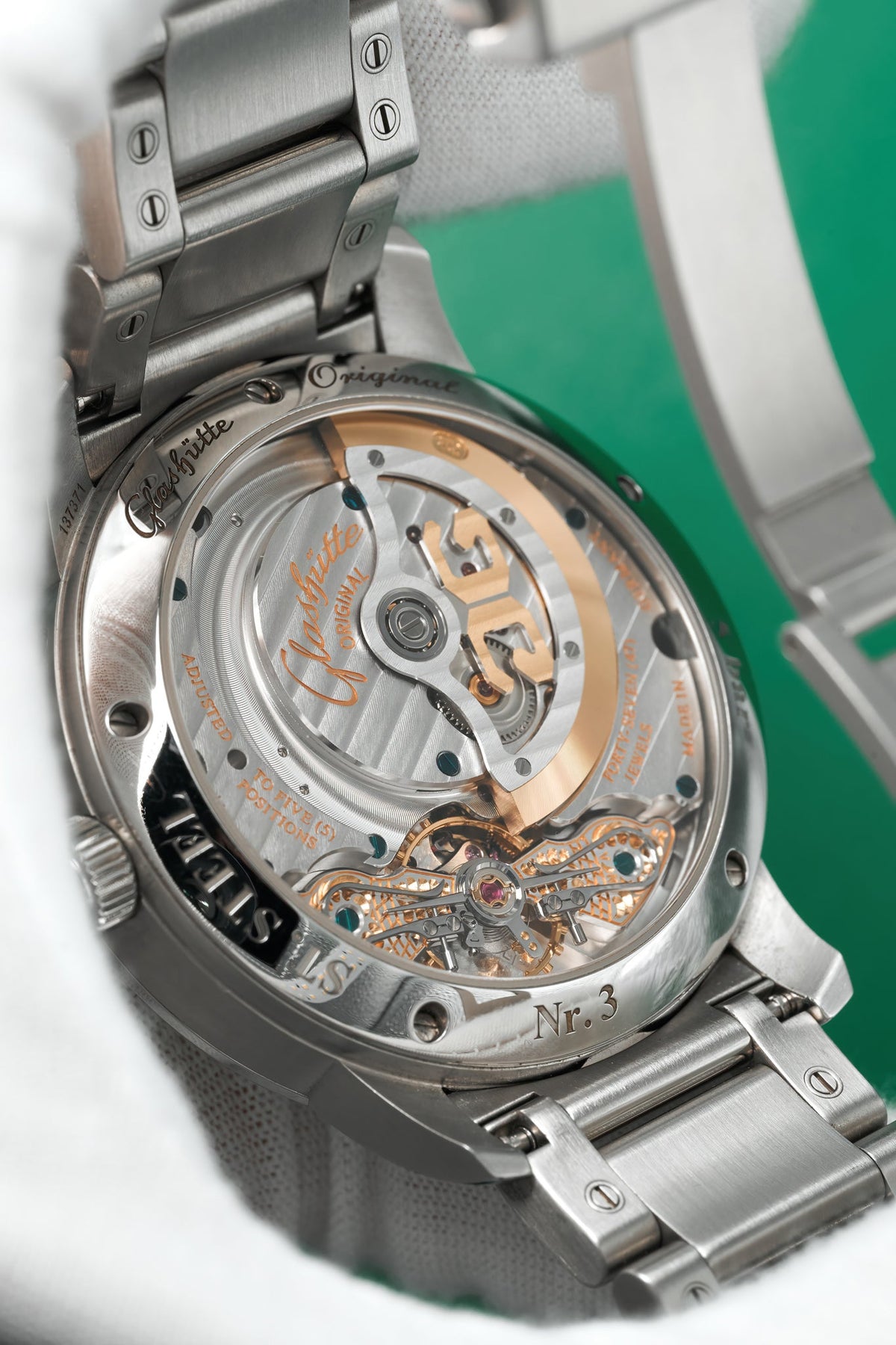 40mm Glasshutte PanoMaticLunar with Silver Dial in Stainless Steel on Bracelet (Ref: 1-90-02-42-32-71)(Year: 2021)(Box & Papers)