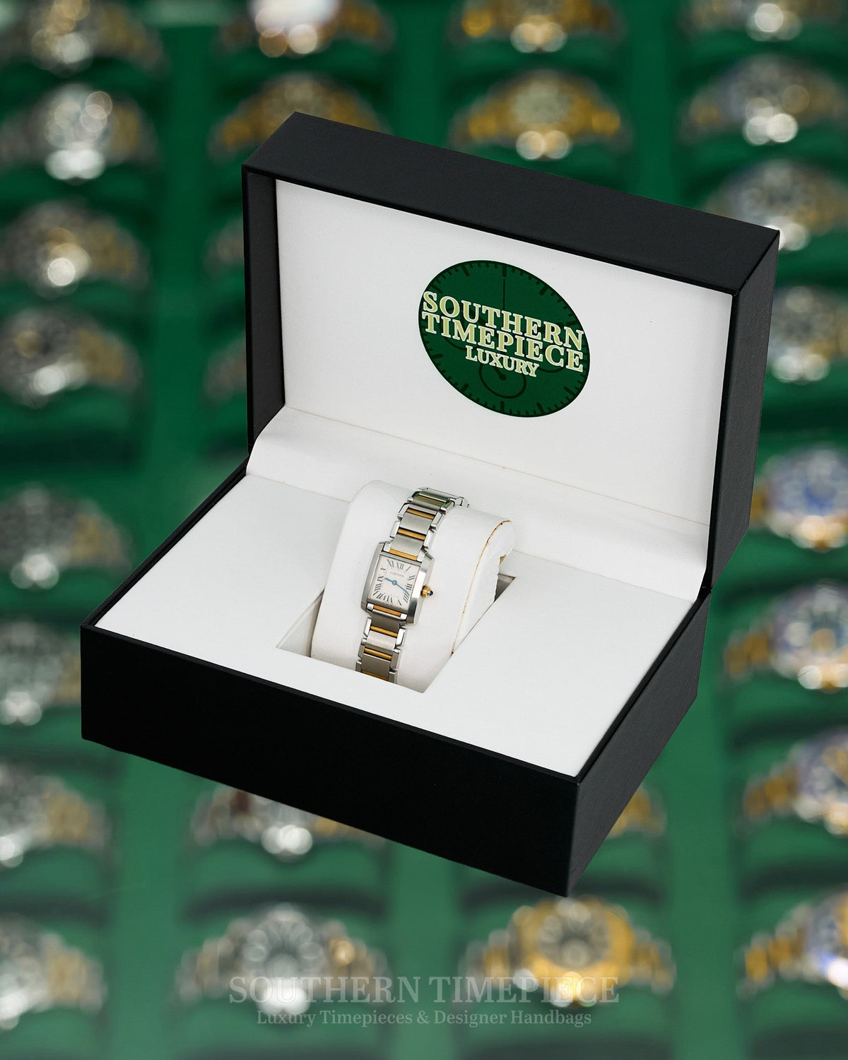 25mm Cartier Tank Francaise Small in 18kt Yellow Gold and Stainless with White Roman Numeral Dial (Ref: W51007Q4)(2000's-2010's)