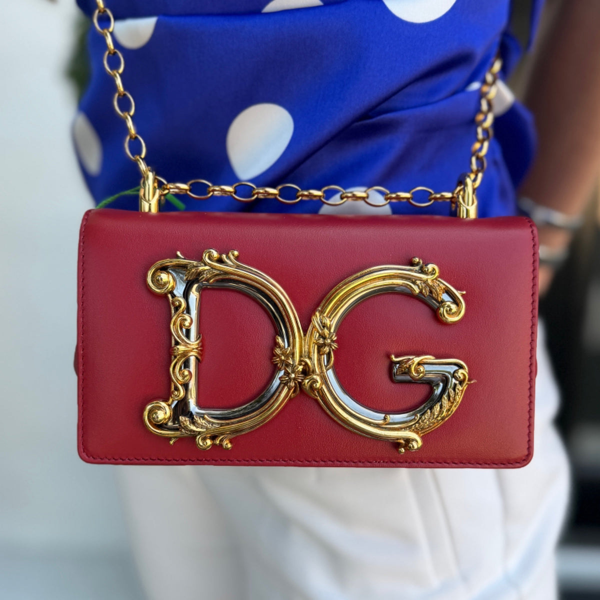 Dolce & Gabbana DG Girls Shoulder Bag - Red Nappa Leather