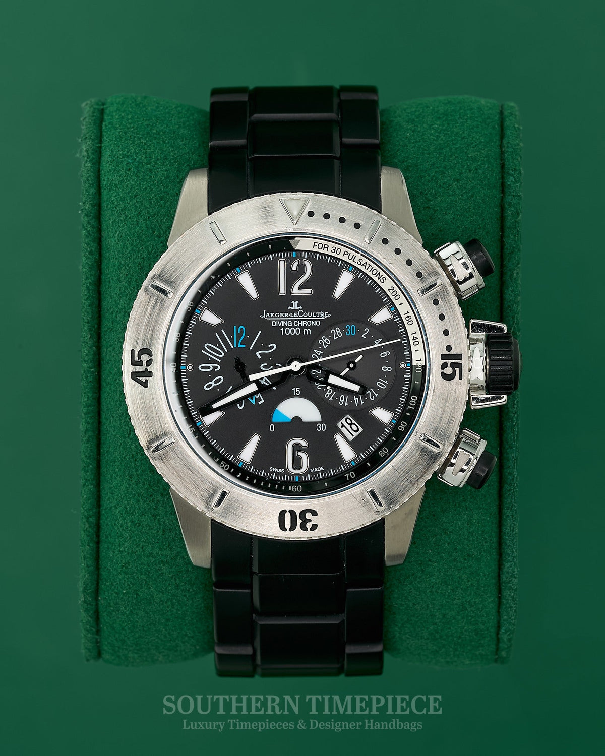 44mm Jaeger-LeCoultre Master Compressor Diving Chronograph in Titanium with Black Ceramic Bracelet (Ref: Q186T770)