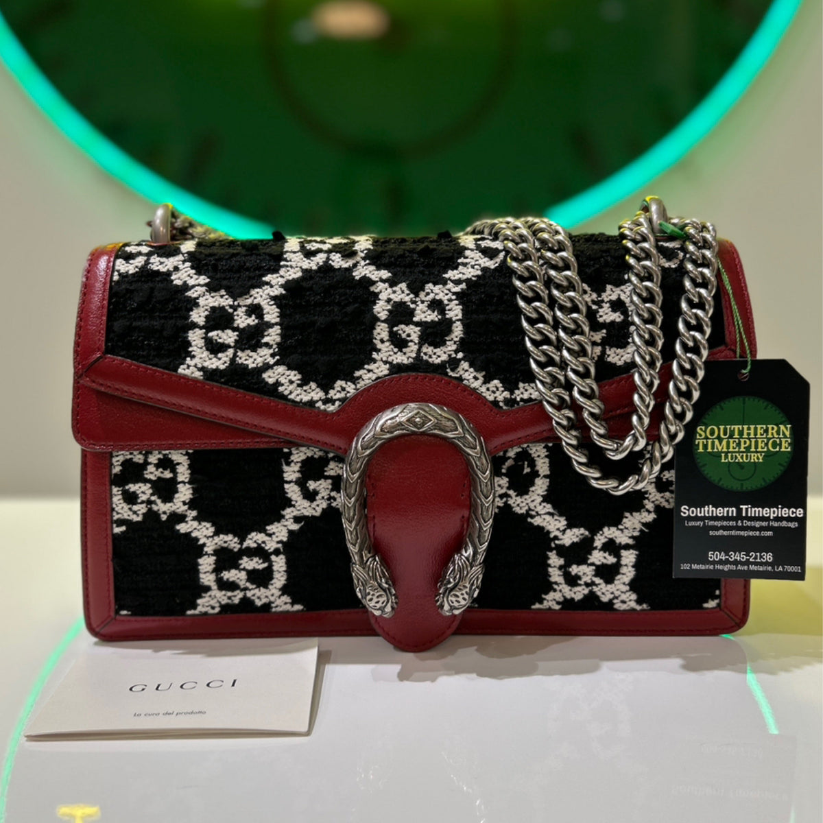 Gucci Tweed & Leather Dionysus Small Shoulder Bag