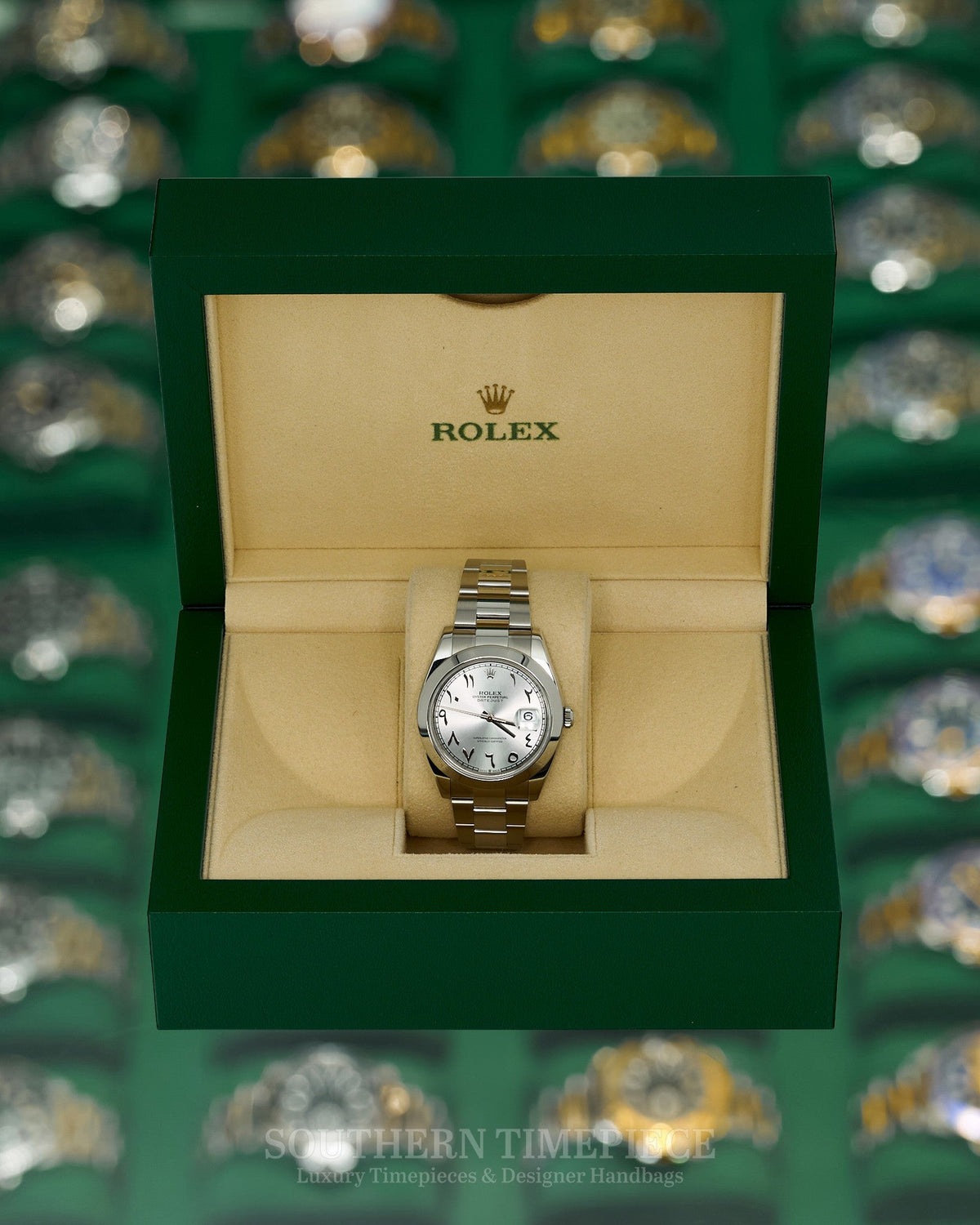 41mm Rolex Datejust with a Custom Ice Blue Arabic Dial on Oyster Bracelet (Ref: 126300)(Year: 2016+)(Box)
