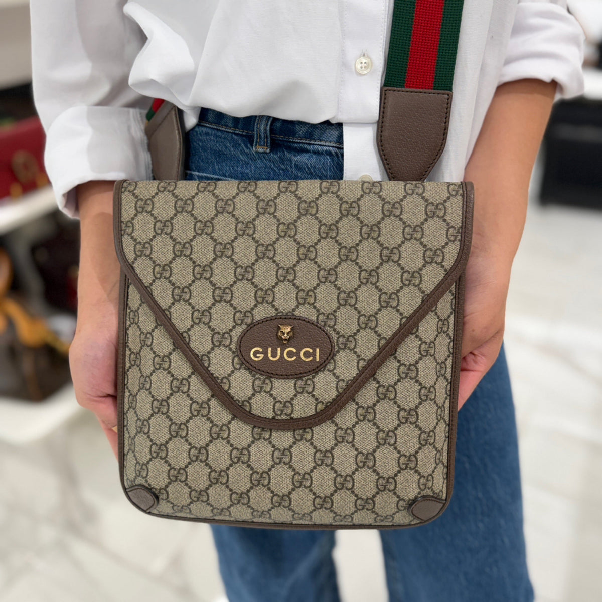 Gucci Neo Envelope Messenger Bag - GG Supreme Canvas