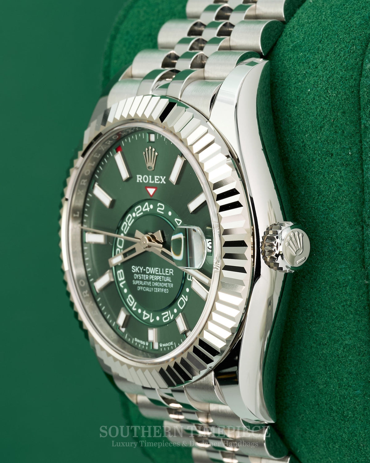 Brand New 2026 42mm Rolex Sky-Dweller Mint Green in 18kt White Gold & Oystersteel on Jubilee (Ref: 336934)(Year: 2026)(Box & Papers)