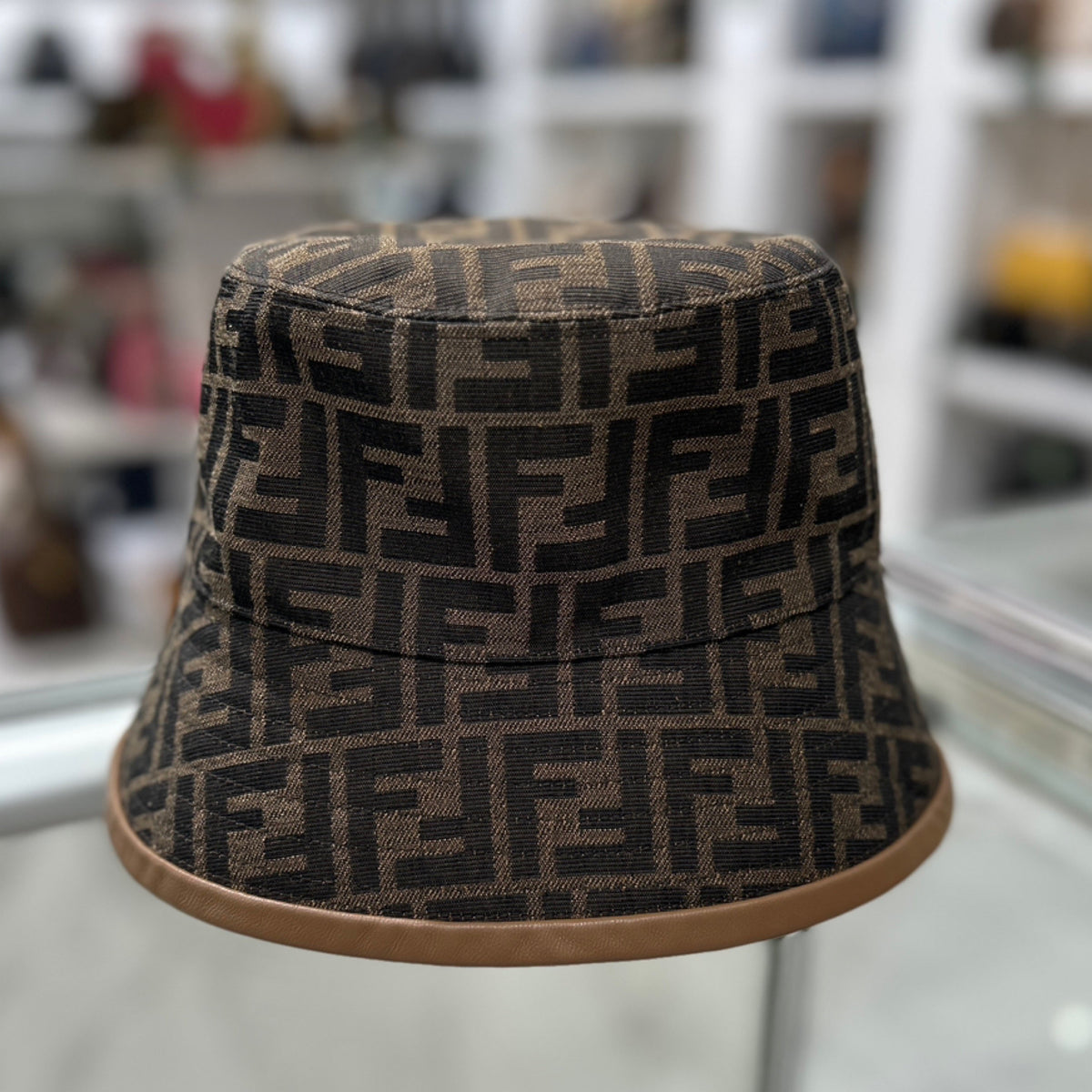 Fendi Bucket Hat - Brown FF Jacquard (Size Medium)