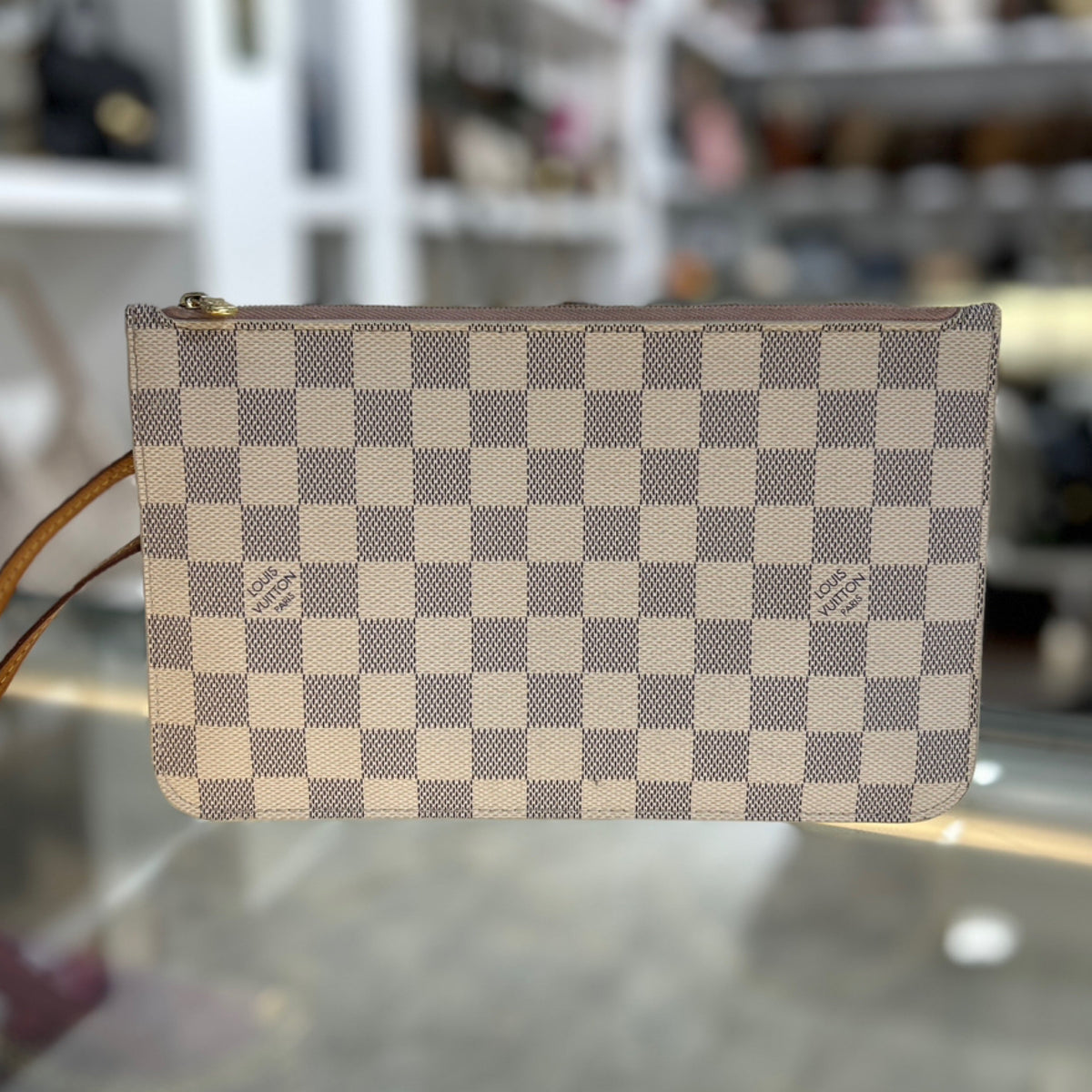 Louis Vuitton Pochette Wristlet - Damier Azur Canvas