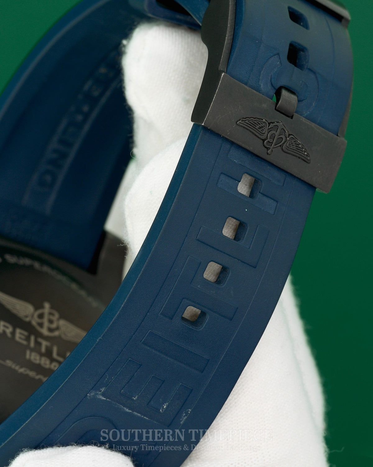 48mm Breitling SuperOcean Automatic with Blue Ombre Dial on Blue Rubber in DLC Coated Titanium (Ref: V17369)(Box)