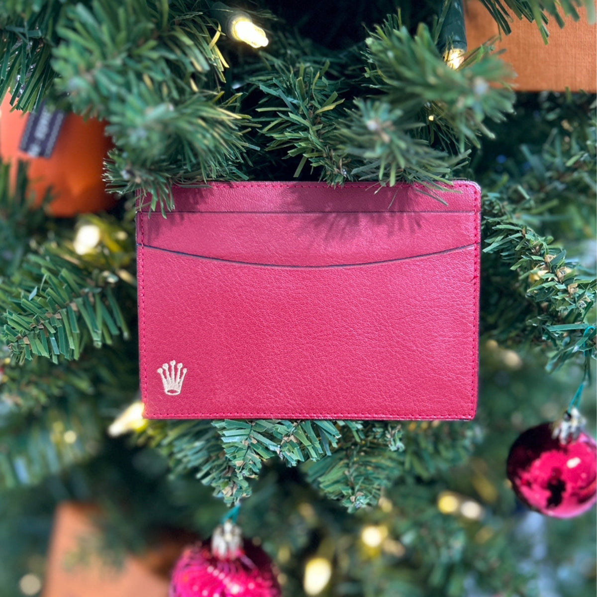 Rolex Cardholder - Red Leather