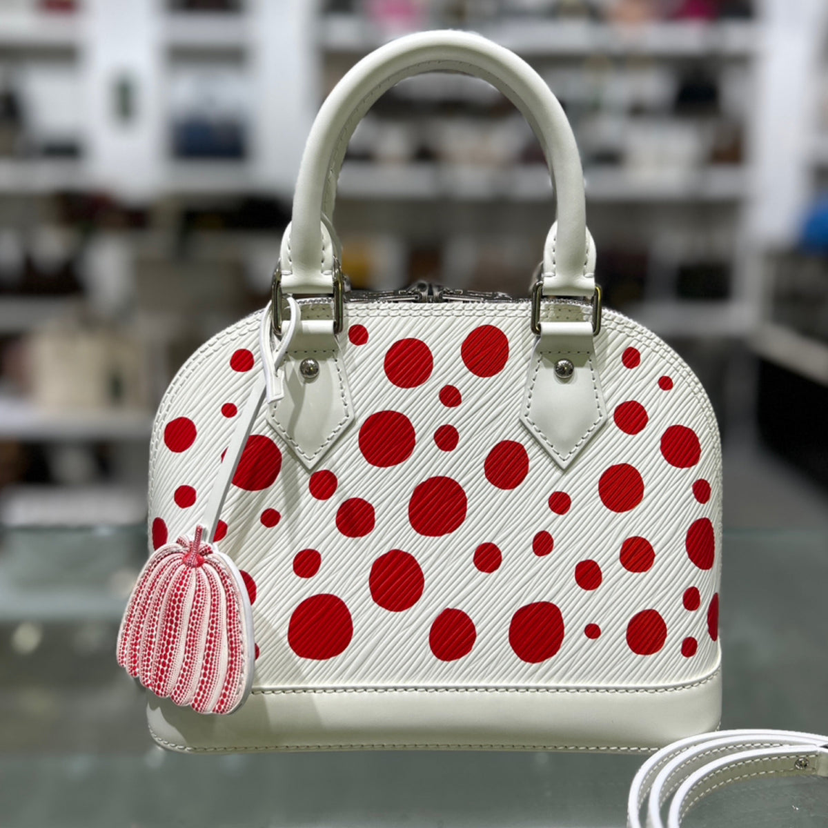 Louis Vuitton x Yayoi Kusama Alma BB - Red Infinity Dots & White Epi Leather (2023)