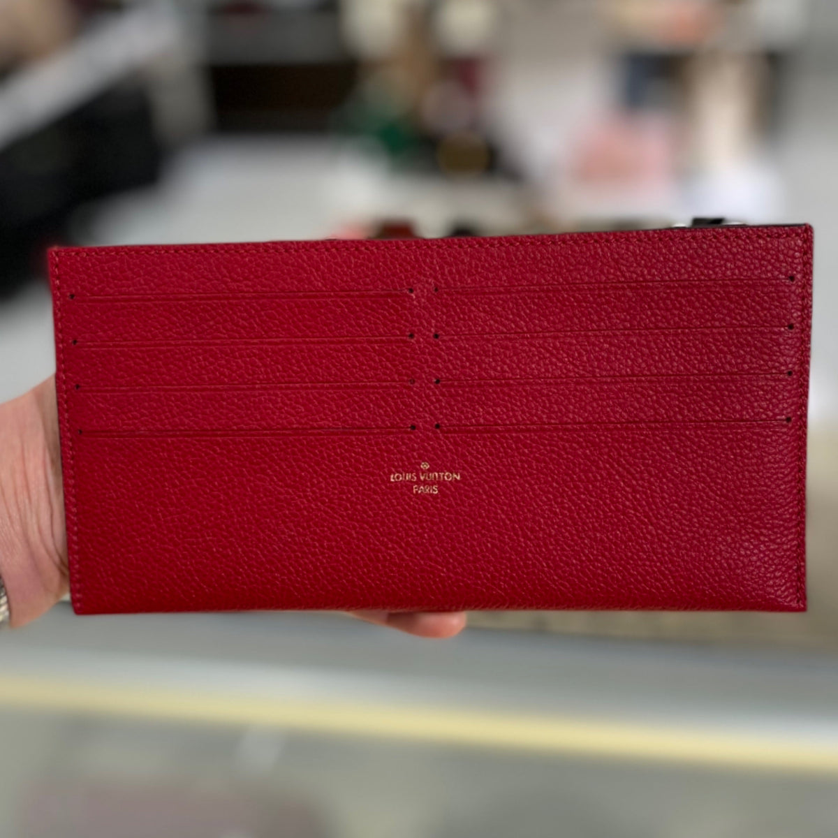 Louis Vuitton Credit Card Holder - Cerise Red Leather