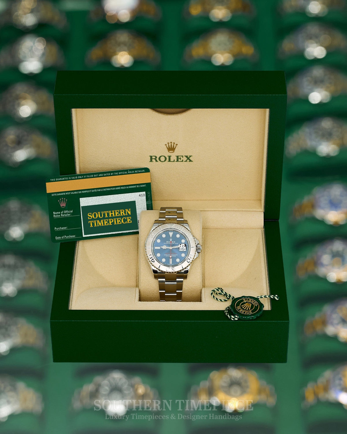 40mm Rolex Yacht-Master Platinum with Blue Dial in Stainless Steel on Oyster (Ref: 116622)(Year: 2018)(Box & Papers)(SKU: 2870130)