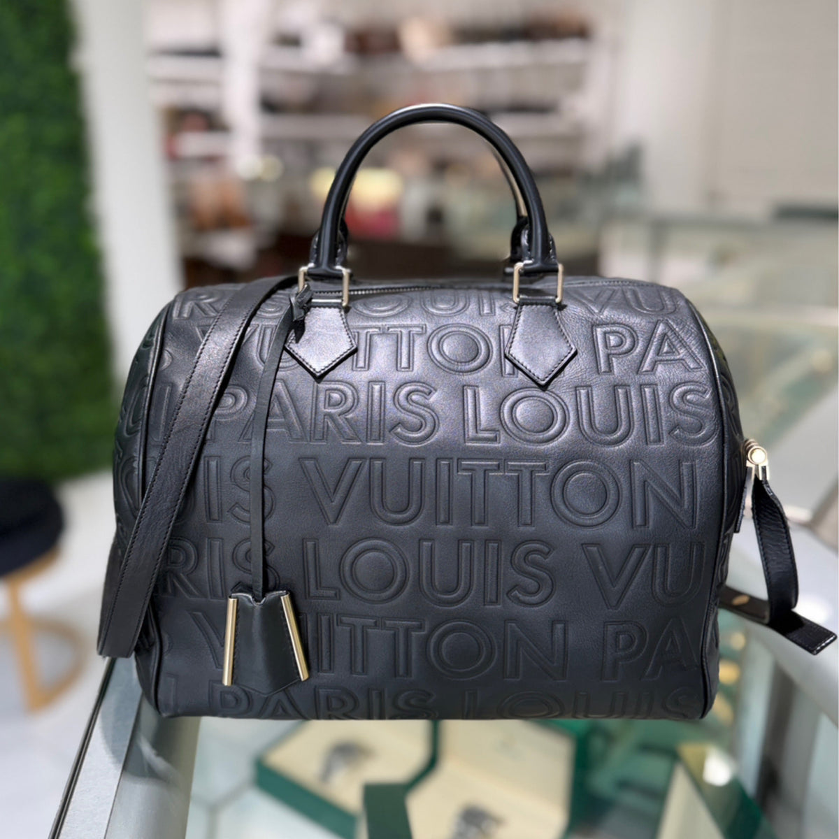 Louis Vuitton Speedy Cube 30 Bandouliere - Black Leather