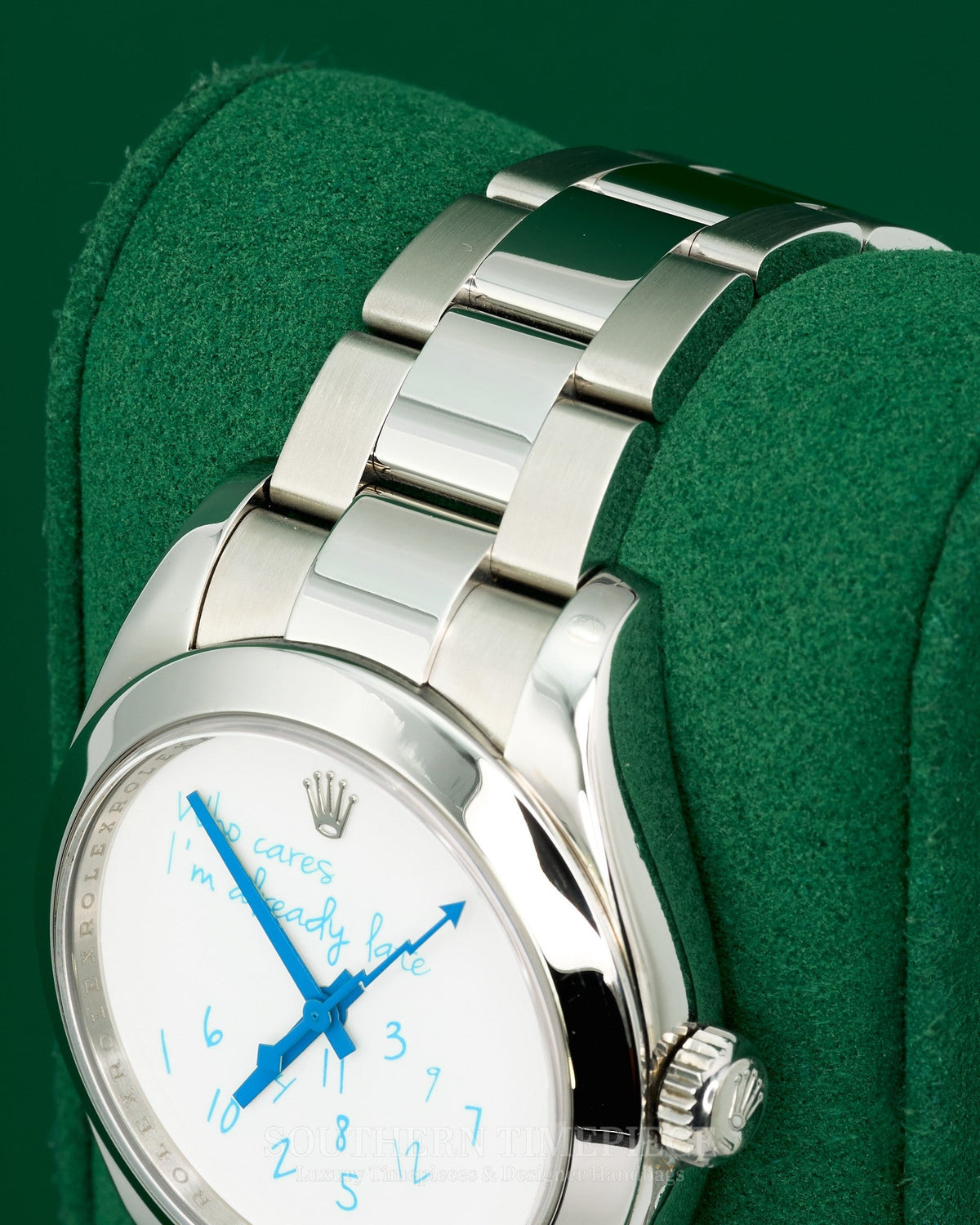 40mm Rolex Milgauss "Who Cares I'm Already Late" featuring a Custom Dial and Hands (Ref: 116400)(Year: 2009)